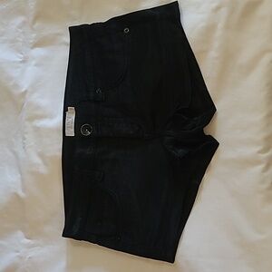 TOPSHOP PETITE Women's Black Jean Shorts Soft  and Micro Short Size 10P
